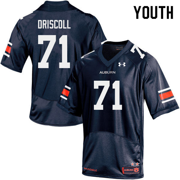 Auburn Tigers Youth Jack Driscoll #71 Navy Under Armour Stitched College 2019 NCAA Authentic Football Jersey ACT0174LZ